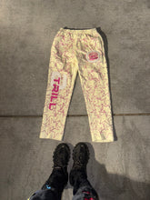 Load image into Gallery viewer, Cream &amp; Pink Flared Sweatpants

